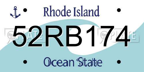 52RB174 Rhode Island License Plate