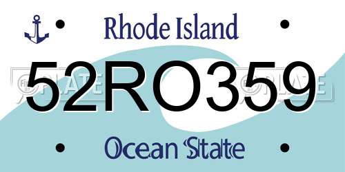 52RO359 Rhode Island License Plate