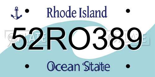 52RO389 Rhode Island License Plate