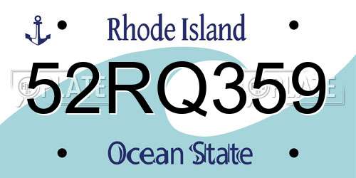 52RQ359 Rhode Island License Plate