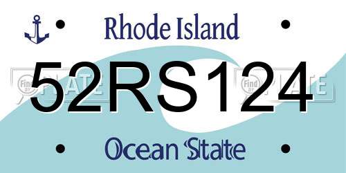 52RS124 Rhode Island License Plate