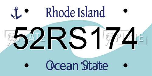 52RS174 Rhode Island License Plate