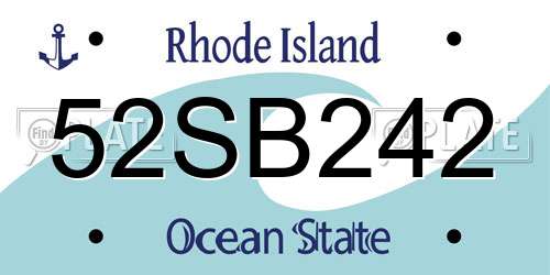 52SB242 Rhode Island License Plate