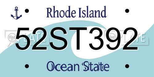 52ST392 Rhode Island License Plate
