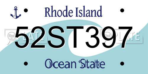 52ST397 Rhode Island License Plate