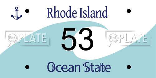 53 Rhode Island License Plate