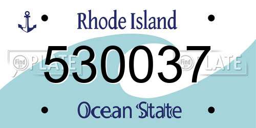 530037 Rhode Island License Plate
