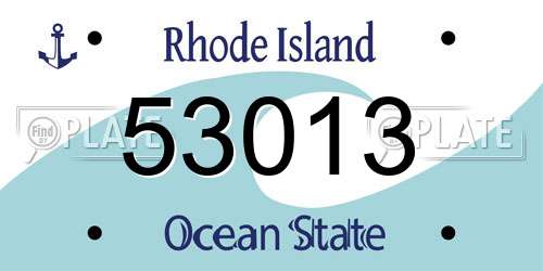 53013 Rhode Island License Plate