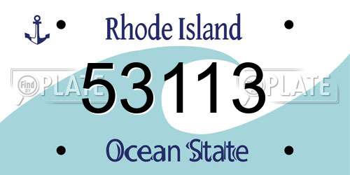 53113 Rhode Island License Plate