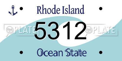 5312 Rhode Island License Plate