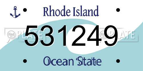 531249 Rhode Island License Plate