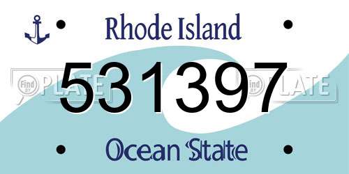 531397 Rhode Island License Plate