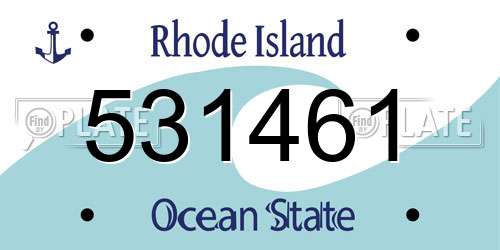 531461 Rhode Island License Plate