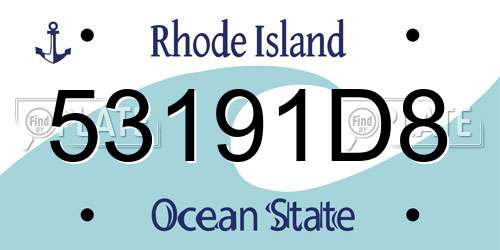 53191D8 Rhode Island License Plate