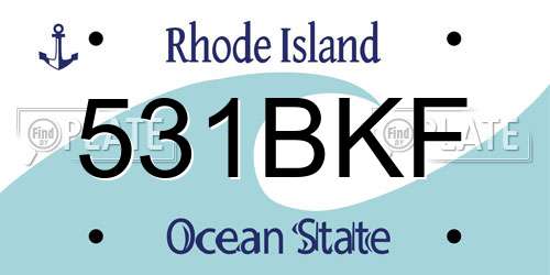 531BKF Rhode Island License Plate