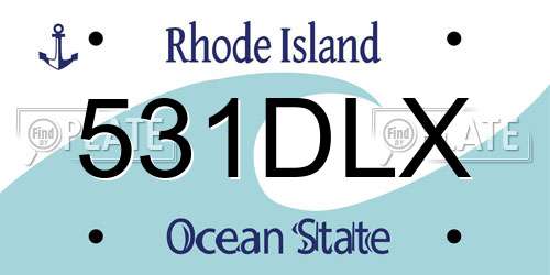 531DLX Rhode Island License Plate
