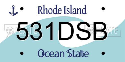 531DSB Rhode Island License Plate