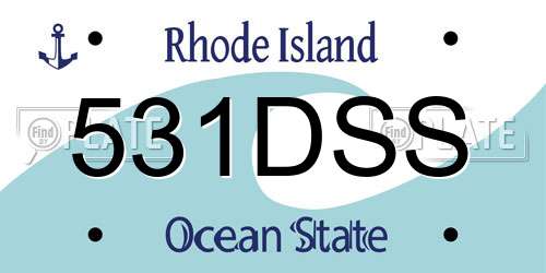 531DSS Rhode Island License Plate