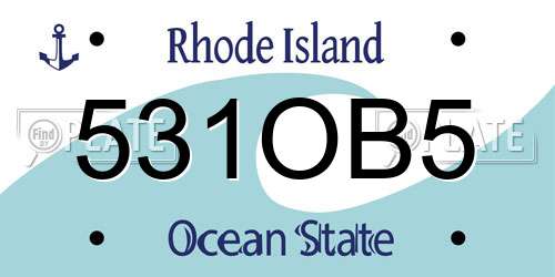 531OB5 Rhode Island License Plate