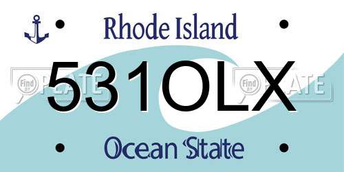 531OLX Rhode Island License Plate
