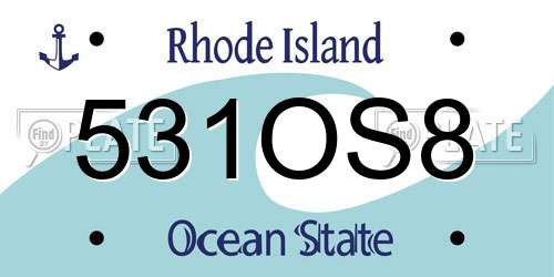 531OS8 Rhode Island License Plate