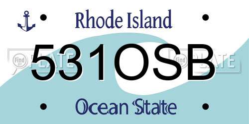531OSB Rhode Island License Plate