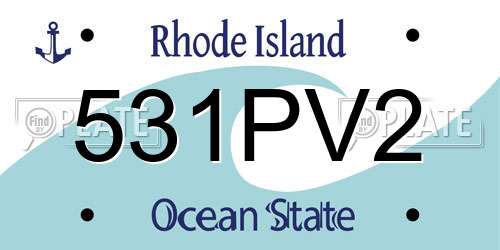 531PV2 Rhode Island License Plate