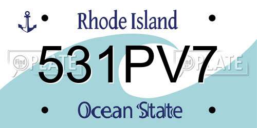 531PV7 Rhode Island License Plate