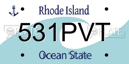 531PVT Rhode Island License Plate
