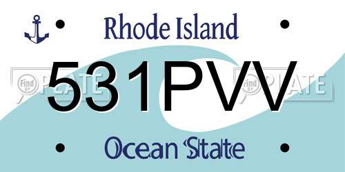 531PVV Rhode Island License Plate
