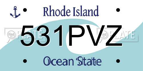 531PVZ Rhode Island License Plate