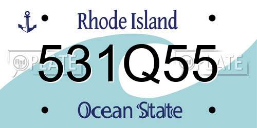 531Q55 Rhode Island License Plate