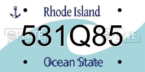 531Q85 Rhode Island License Plate