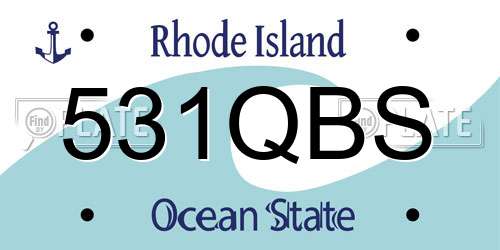 531QBS Rhode Island License Plate