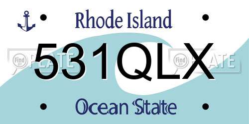 531QLX Rhode Island License Plate