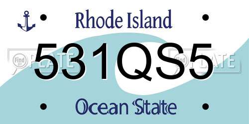 531QS5 Rhode Island License Plate