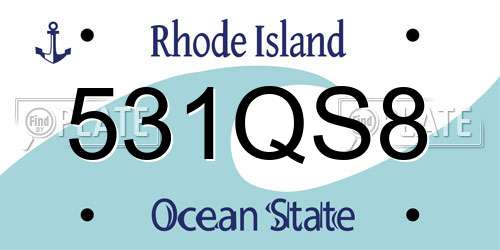 531QS8 Rhode Island License Plate