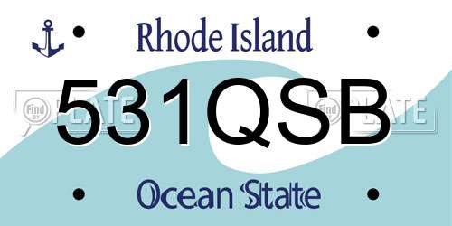 531QSB Rhode Island License Plate