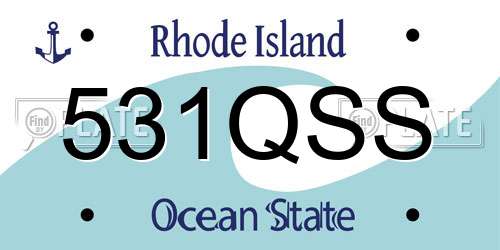 531QSS Rhode Island License Plate