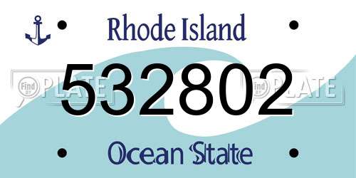 532802 Rhode Island License Plate