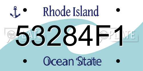 53284F1 Rhode Island License Plate