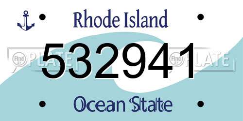 532941 Rhode Island License Plate