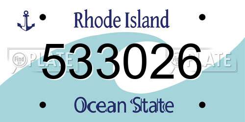533026 Rhode Island License Plate