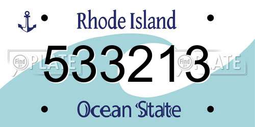 533213 Rhode Island License Plate