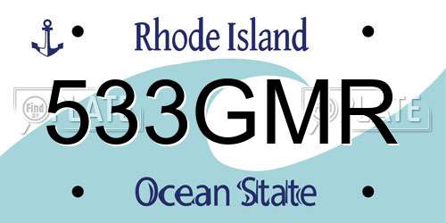 533GMR Rhode Island License Plate