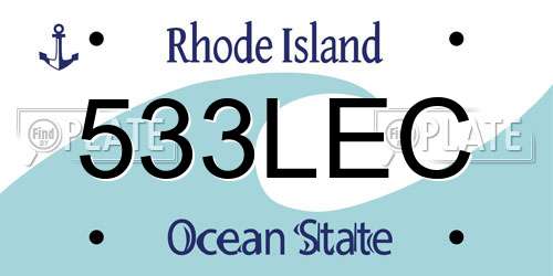 533LEC Rhode Island License Plate