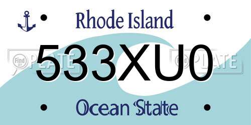 533XU0 Rhode Island License Plate