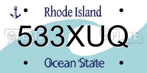533XUQ Rhode Island License Plate
