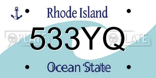 533YQ Rhode Island License Plate