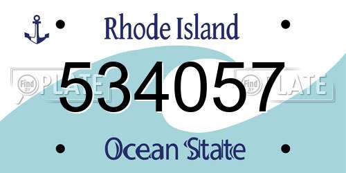 534057 Rhode Island License Plate